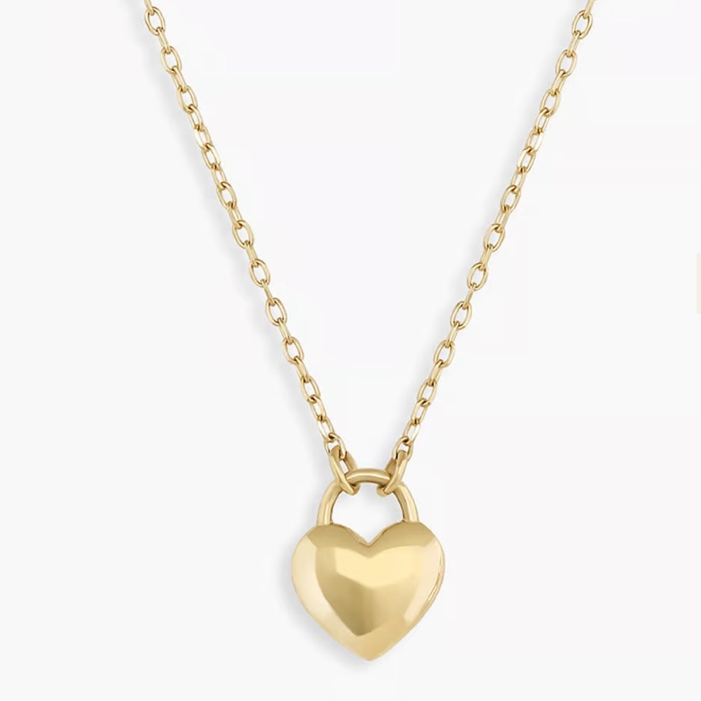 Gorjana 14k Gold Heart Padlock Necklace